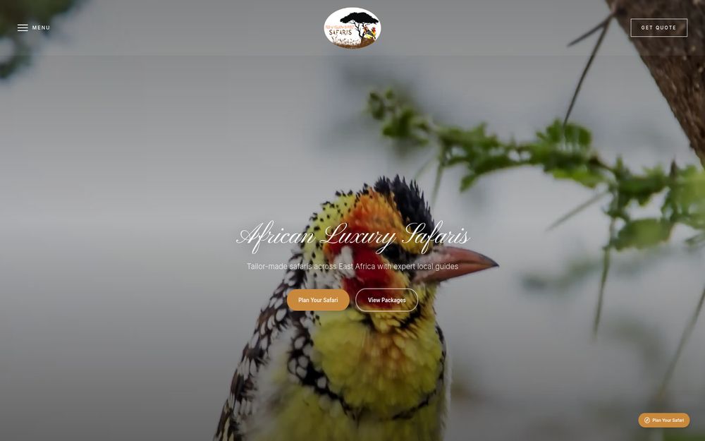 Red & Yellow Barbet Safaris website preview