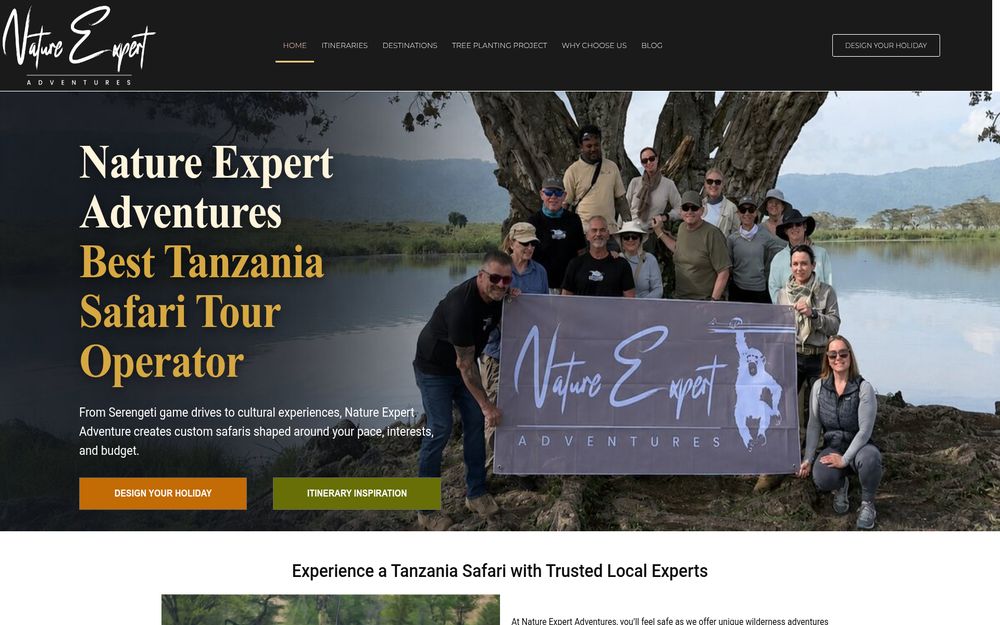Nature Expert Adventures website preview
