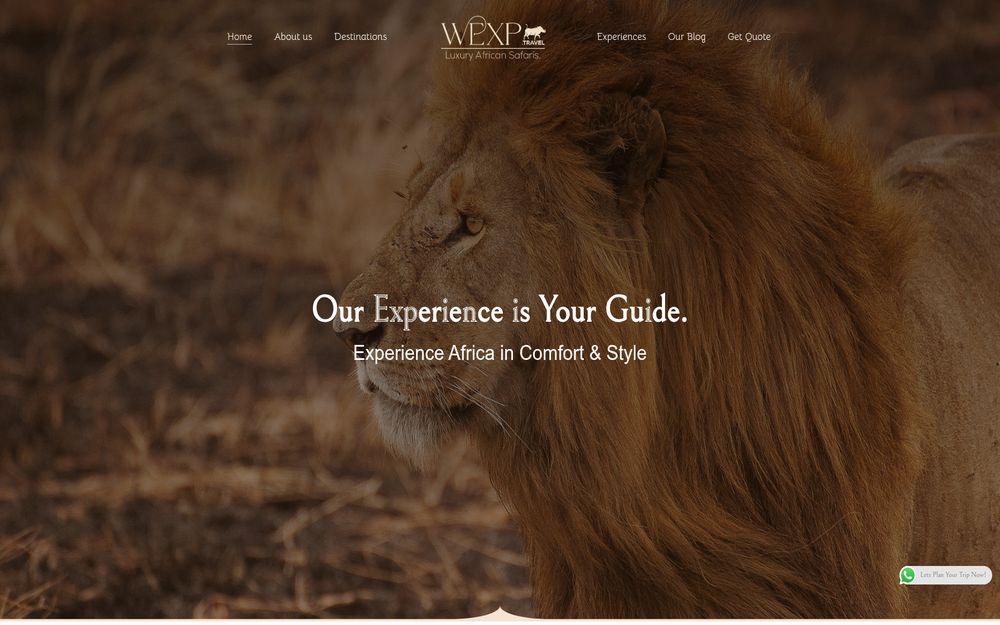 Wexp Travel website preview